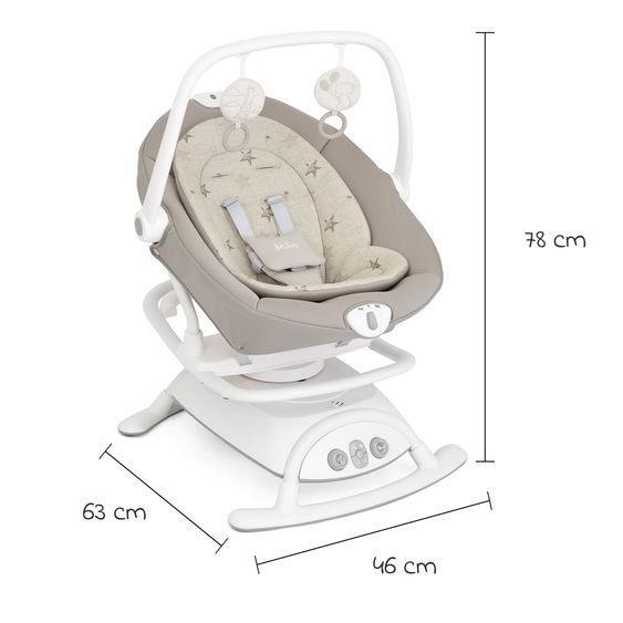 joie 2in1 Babyschaukel Sansa ab Geburt - 9 kg abnehmbarer Sitz als Babywippe nutzbar - Cosmo Tan