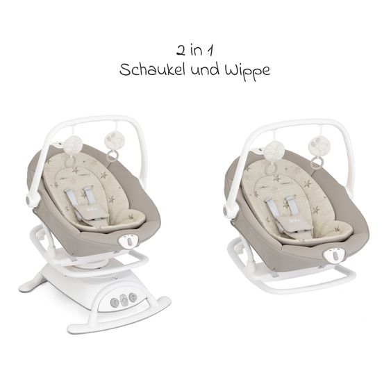 joie 2in1 Babyschaukel Sansa ab Geburt - 9 kg abnehmbarer Sitz als Babywippe nutzbar - Cosmo Tan