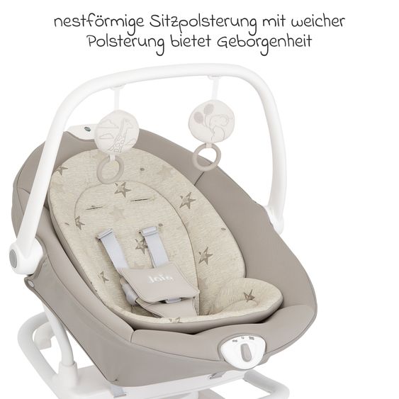 joie 2in1 Babyschaukel Sansa ab Geburt - 9 kg abnehmbarer Sitz als Babywippe nutzbar - Cosmo Tan