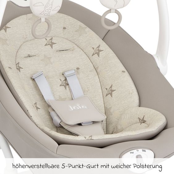 joie 2in1 Babyschaukel Sansa ab Geburt - 9 kg abnehmbarer Sitz als Babywippe nutzbar - Cosmo Tan