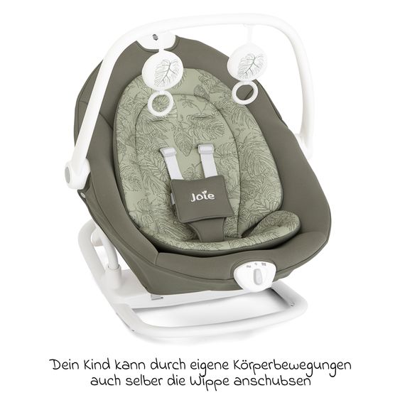 joie 2in1 Babyschaukel Sansa ab Geburt - 9 kg abnehmbarer Sitz als Babywippe nutzbar - Palms