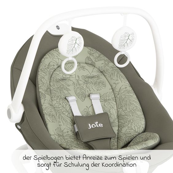 joie 2in1 Babyschaukel Sansa ab Geburt - 9 kg abnehmbarer Sitz als Babywippe nutzbar - Palms