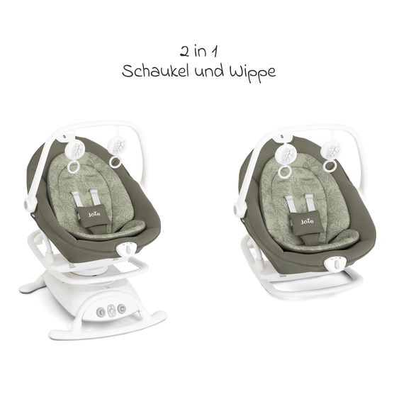 joie 2in1 Babyschaukel Sansa ab Geburt - 9 kg abnehmbarer Sitz als Babywippe nutzbar - Palms