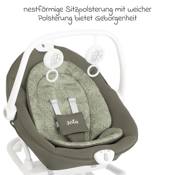 joie 2in1 Babyschaukel Sansa ab Geburt - 9 kg abnehmbarer Sitz als Babywippe nutzbar - Palms