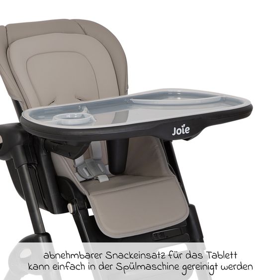 joie 2in1 Hochstuhl Mimzy Recline Wippe und Hochstuhl in einem ab Geburt nutzbar mit Liegeposition - Hazelnut