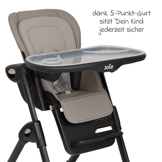 joie 2in1 Hochstuhl Mimzy Recline Wippe und Hochstuhl in einem ab Geburt nutzbar mit Liegeposition - Hazelnut