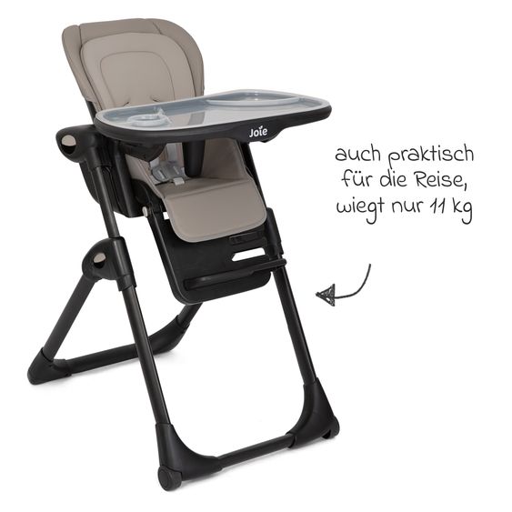 joie 2in1 Hochstuhl Mimzy Recline Wippe und Hochstuhl in einem ab Geburt nutzbar mit Liegeposition - Hazelnut