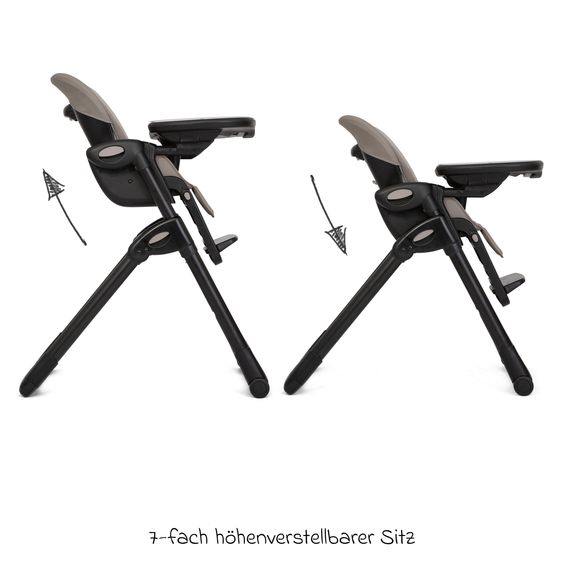 joie 2in1 Hochstuhl Mimzy Recline Wippe und Hochstuhl in einem ab Geburt nutzbar mit Liegeposition - Hazelnut