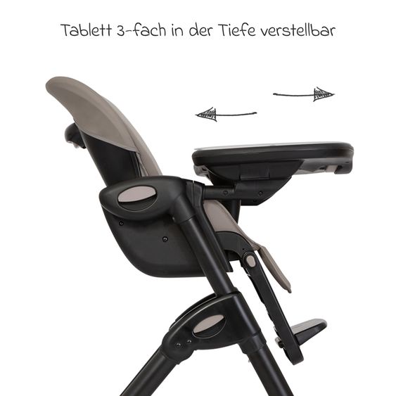 joie 2in1 Hochstuhl Mimzy Recline Wippe und Hochstuhl in einem ab Geburt nutzbar mit Liegeposition - Hazelnut