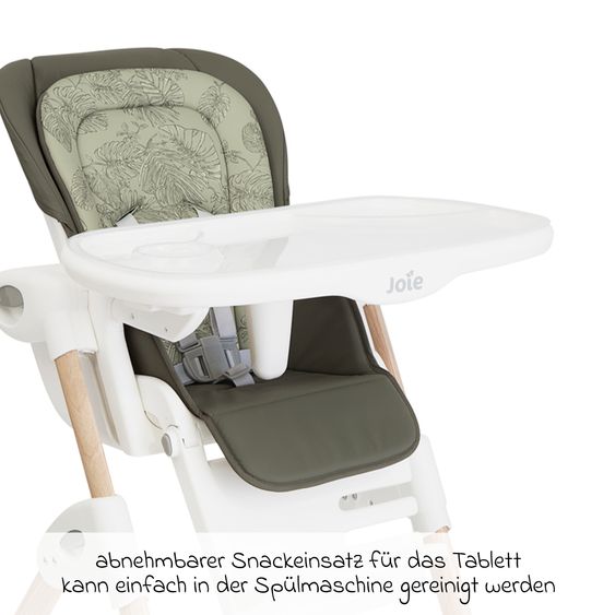 joie 2in1 Hochstuhl Mimzy Recline Wippe und Hochstuhl in einem ab Geburt nutzbar mit Liegeposition - Palms Wood