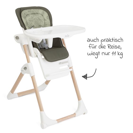 joie 2in1 Hochstuhl Mimzy Recline Wippe und Hochstuhl in einem ab Geburt nutzbar mit Liegeposition - Palms Wood