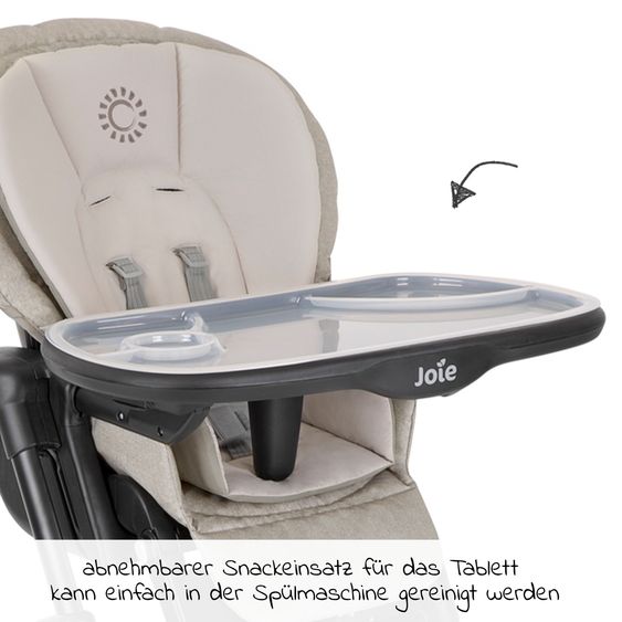 joie 2in1 Hochstuhl Mimzy Recline Wippe und Hochstuhl in einem ab Geburt nutzbar mit Liegeposition - Speckled