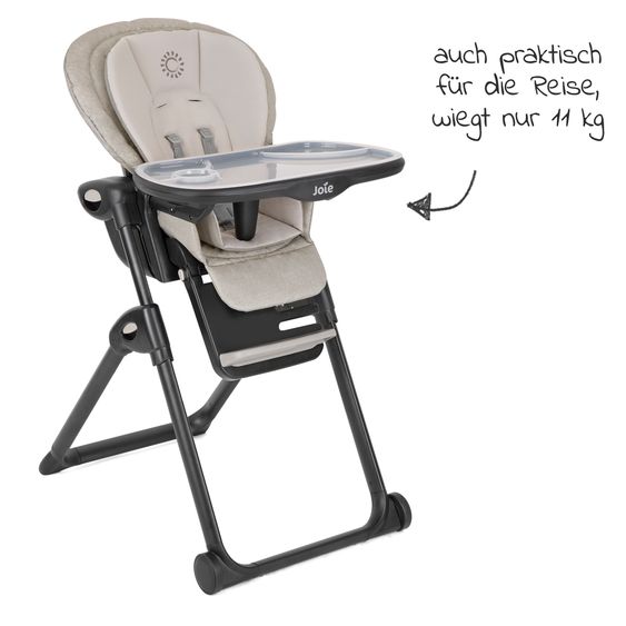 joie 2in1 Hochstuhl Mimzy Recline Wippe und Hochstuhl in einem ab Geburt nutzbar mit Liegeposition - Speckled