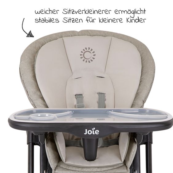 joie 2in1 Hochstuhl Mimzy Recline Wippe und Hochstuhl in einem ab Geburt nutzbar mit Liegeposition - Speckled