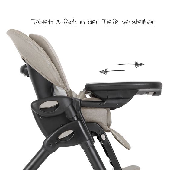 joie 2in1 Hochstuhl Mimzy Recline Wippe und Hochstuhl in einem ab Geburt nutzbar mit Liegeposition - Speckled