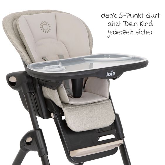 joie 2in1 Hochstuhl Mimzy Recline Wippe und Hochstuhl in einem ab Geburt nutzbar mit Liegeposition - Speckled