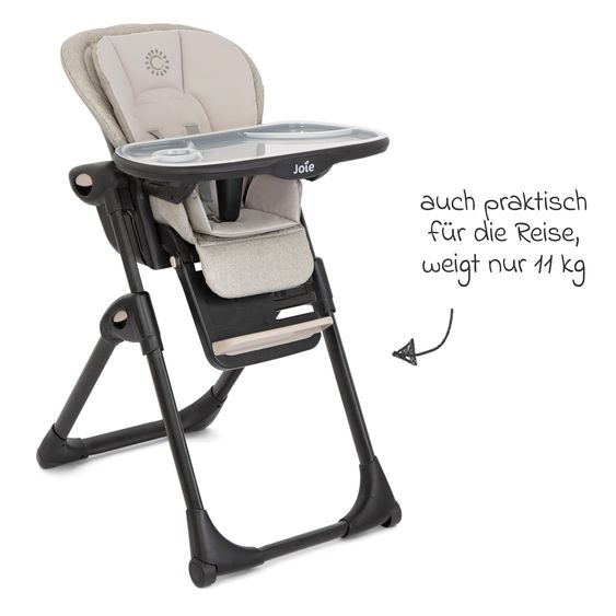 joie 2in1 Hochstuhl Mimzy Recline Wippe und Hochstuhl in einem ab Geburt nutzbar mit Liegeposition - Speckled