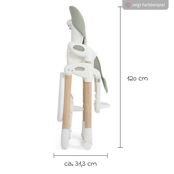 joie 2in1 Hochstuhl Mimzy Recline Wippe und Hochstuhl in einem ab Geburt nutzbar mit Liegeposition - Strata Acorn