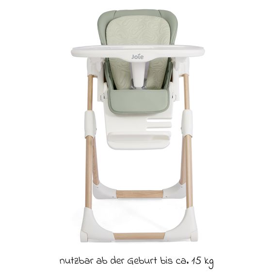 joie 2in1 Hochstuhl Mimzy Recline Wippe und Hochstuhl in einem ab Geburt nutzbar mit Liegeposition - Strata Mist