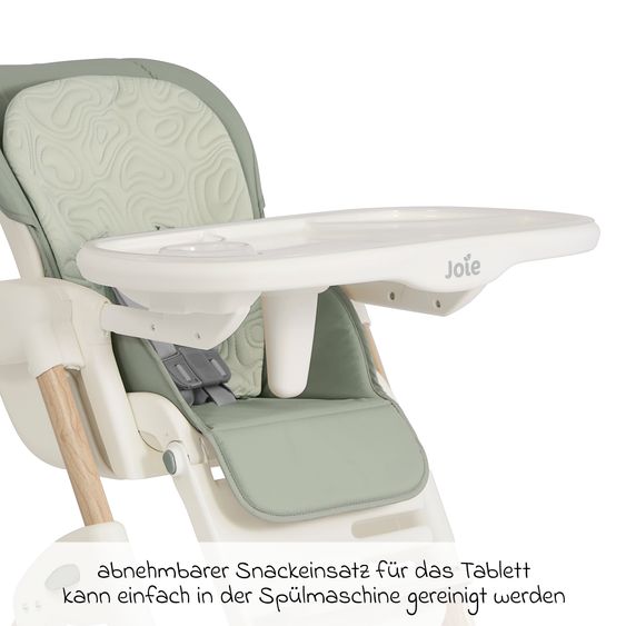 joie 2in1 Hochstuhl Mimzy Recline Wippe und Hochstuhl in einem ab Geburt nutzbar mit Liegeposition - Strata Mist