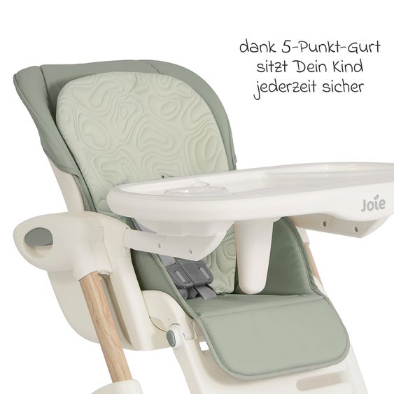 joie 2in1 Hochstuhl Mimzy Recline Wippe und Hochstuhl in einem ab Geburt nutzbar mit Liegeposition - Strata Mist