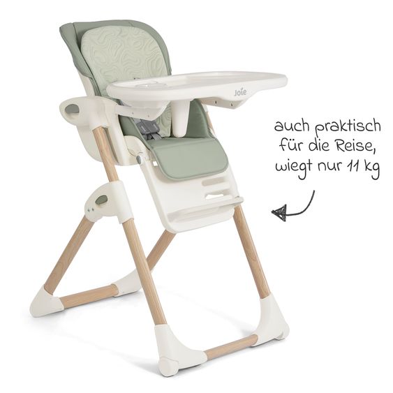 joie 2in1 Hochstuhl Mimzy Recline Wippe und Hochstuhl in einem ab Geburt nutzbar mit Liegeposition - Strata Mist