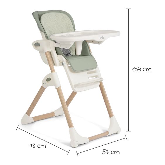 joie 2in1 Hochstuhl Mimzy Recline Wippe und Hochstuhl in einem ab Geburt nutzbar mit Liegeposition - Strata Mist