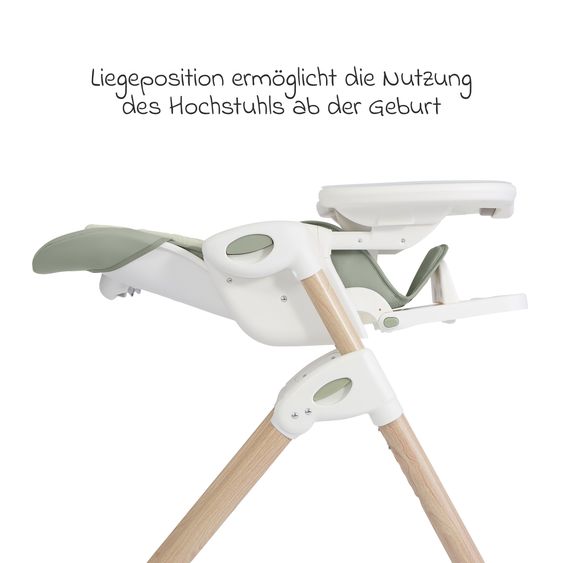 joie 2in1 Hochstuhl Mimzy Recline Wippe und Hochstuhl in einem ab Geburt nutzbar mit Liegeposition - Strata Mist