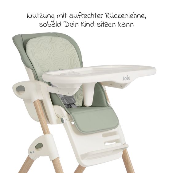 joie 2in1 Hochstuhl Mimzy Recline Wippe und Hochstuhl in einem ab Geburt nutzbar mit Liegeposition - Strata Mist