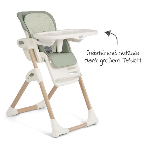 joie 2in1 Hochstuhl Mimzy Recline Wippe und Hochstuhl in einem ab Geburt nutzbar mit Liegeposition - Strata Mist