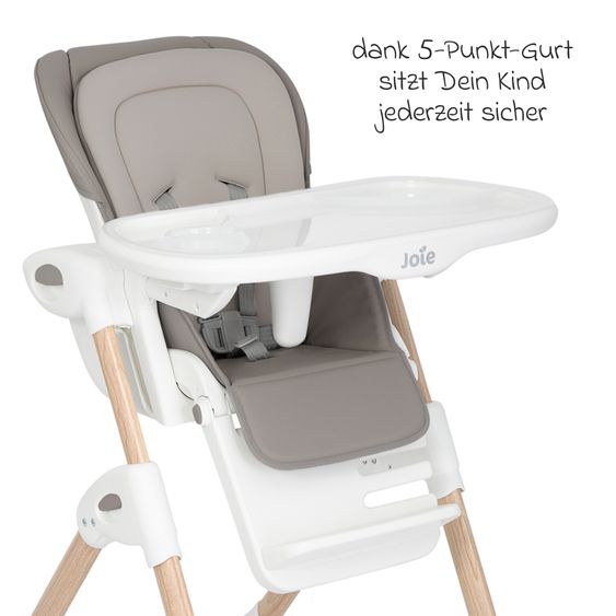 joie 2in1 Hochstuhl Mimzy Recline Wippe und Hochstuhl in einem ab Geburt nutzbar mit Liegeposition - Walnut Wood