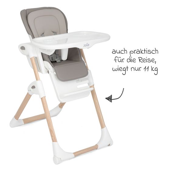 joie 2in1 Hochstuhl Mimzy Recline Wippe und Hochstuhl in einem ab Geburt nutzbar mit Liegeposition - Walnut Wood