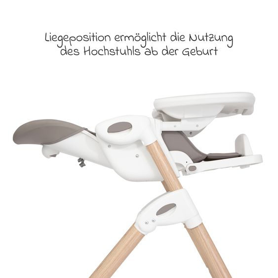 joie 2in1 Hochstuhl Mimzy Recline Wippe und Hochstuhl in einem ab Geburt nutzbar mit Liegeposition - Walnut Wood