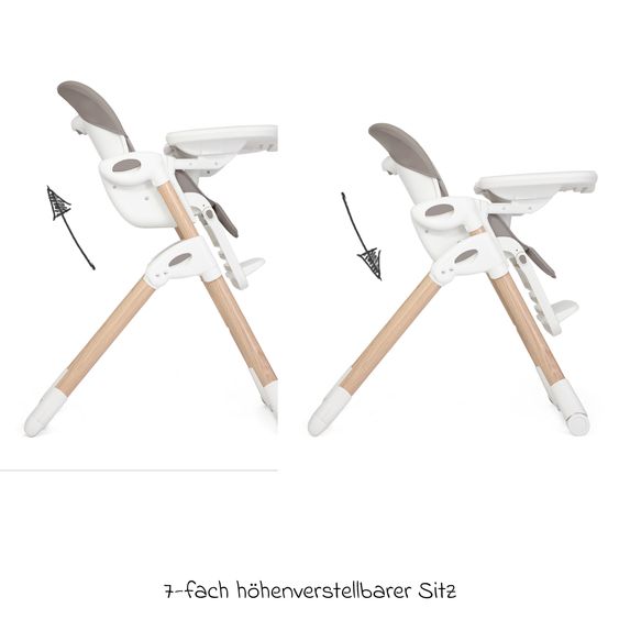 joie 2in1 Hochstuhl Mimzy Recline Wippe und Hochstuhl in einem ab Geburt nutzbar mit Liegeposition - Walnut Wood