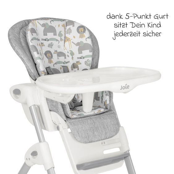 joie 2in1 Hochstuhl Mimzy Recline Wippe und Hochstuhl in einem ab Geburt nutzbar mit Liegeposition - Wild Muted