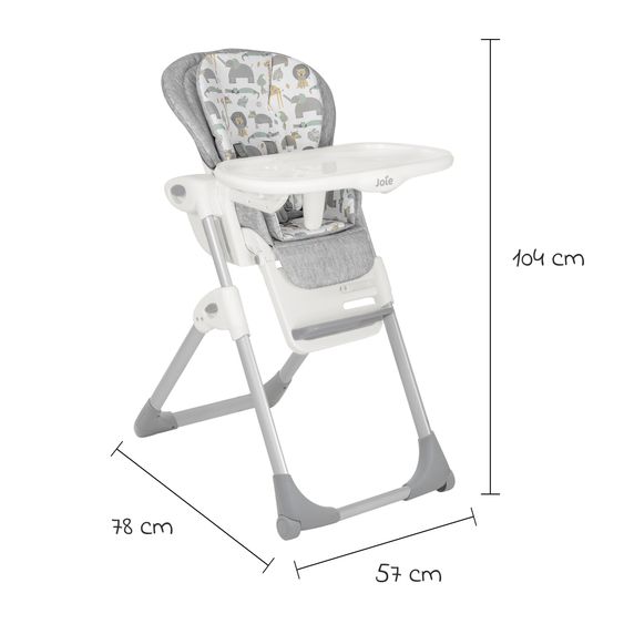 joie 2in1 Hochstuhl Mimzy Recline Wippe und Hochstuhl in einem ab Geburt nutzbar mit Liegeposition - Wild Muted