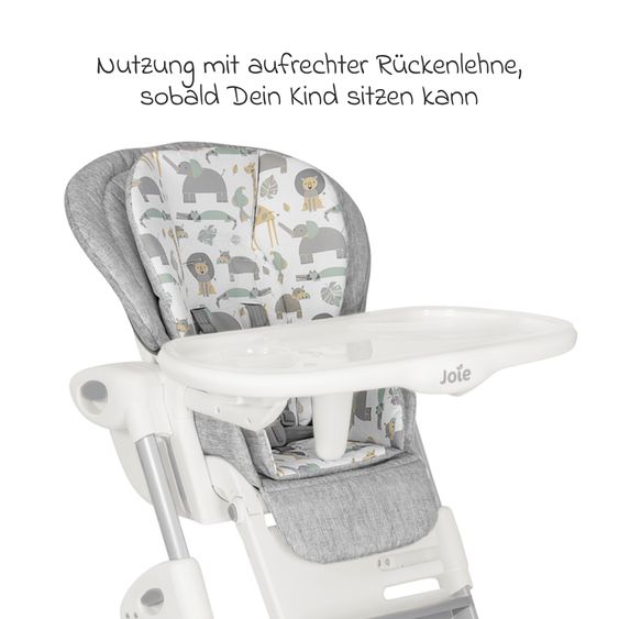 joie 2in1 Hochstuhl Mimzy Recline Wippe und Hochstuhl in einem ab Geburt nutzbar mit Liegeposition - Wild Muted