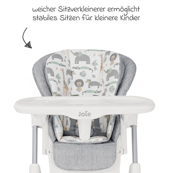 joie 2in1 Hochstuhl Mimzy Recline Wippe und Hochstuhl in einem ab Geburt nutzbar mit Liegeposition - Wild Muted