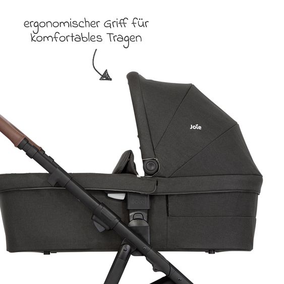 joie 2in1 Kombi-Kinderwagen Alore bis 22 kg belastbar mit Babywanne Ramble XL, Liegeposition, umsetzbarer & höhenverstellbarer Sportsitz, Teleskop-Schieber inkl. Adapter & Regenschutz - Shale