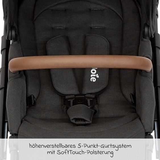 joie 2in1 Kombi-Kinderwagen Alore bis 22 kg belastbar mit Babywanne Ramble XL, Liegeposition, umsetzbarer & höhenverstellbarer Sportsitz, Teleskop-Schieber inkl. Adapter & Regenschutz - Shale