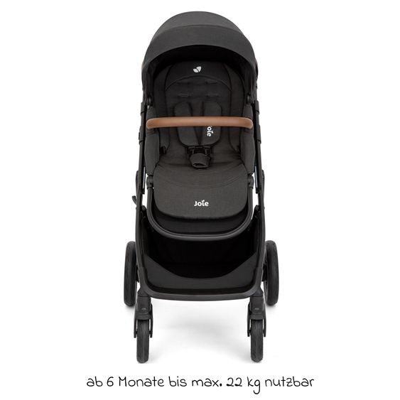 joie 2in1 Kombi-Kinderwagen Alore bis 22 kg belastbar mit Babywanne Ramble XL, Liegeposition, umsetzbarer & höhenverstellbarer Sportsitz, Teleskop-Schieber inkl. Adapter & Regenschutz - Shale