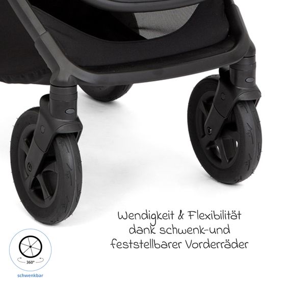 joie 2in1 Kombi-Kinderwagen Alore bis 22 kg belastbar mit Babywanne Ramble XL, Liegeposition, umsetzbarer & höhenverstellbarer Sportsitz, Teleskop-Schieber inkl. Adapter & Regenschutz - Shale