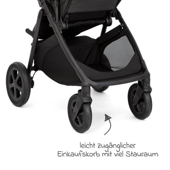 joie 2in1 Kombi-Kinderwagen Alore bis 22 kg belastbar mit Babywanne Ramble XL, Liegeposition, umsetzbarer & höhenverstellbarer Sportsitz, Teleskop-Schieber inkl. Adapter & Regenschutz - Shale