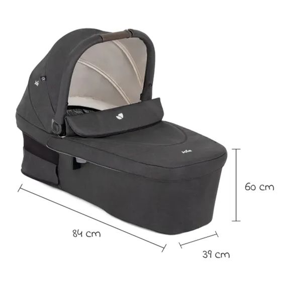 joie 2in1 Kombi-Kinderwagen Alore bis 22 kg belastbar mit Babywanne Ramble XL, Liegeposition, umsetzbarer & höhenverstellbarer Sportsitz, Teleskop-Schieber inkl. Adapter & Regenschutz - Shale