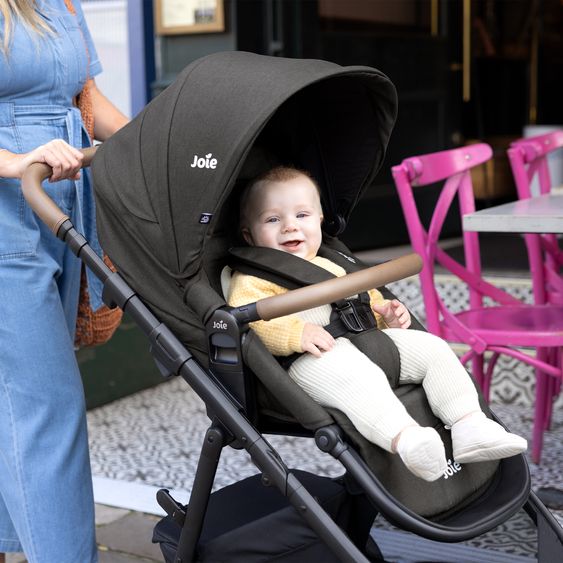 joie 2in1 Kombi-Kinderwagen Alore bis 22 kg belastbar mit Babywanne Ramble XL, Liegeposition, umsetzbarer & höhenverstellbarer Sportsitz, Teleskop-Schieber inkl. Adapter & Regenschutz - Shale