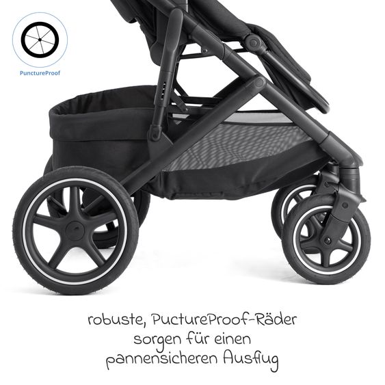 joie 2in1 Kombi-Kinderwagen Elara bis 22 kg belastbar mit Babywanne Ramble XL, Liegeposition, umsetzbarer Sportsitz, Teleskop-Schieber, Organizer-Bag, Adapter & Regenschutz - Raven