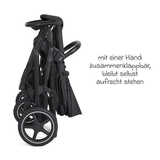 joie 2in1 Kombi-Kinderwagen Elara bis 22 kg belastbar mit Babywanne Ramble XL, Liegeposition, umsetzbarer Sportsitz, Teleskop-Schieber, Organizer-Bag, Adapter & Regenschutz - Raven