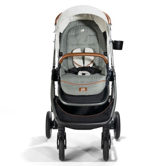 Joie Signature 2in1 Kombi-Kinderwagen-Set Finiti bis 22 kg belastbar mit Liegeposition, Kinderwagenkette, Greifling, Schmusetuch - Teleskopschieber, Sportsitz, Babywanne Ramble XL, Adapter & Zubehörpaket - Signature - Oyster