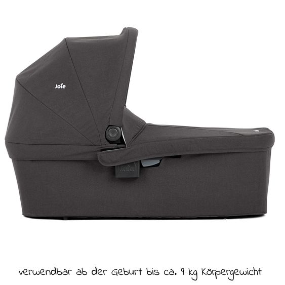 Joie Signature 2in1 Kombi-Kinderwagen-Set Litetrax bis 22 kg belastbar mit Schieber-Ablagefach, Babywanne Ramble, Adapter & Zubehör Paket - Pebble