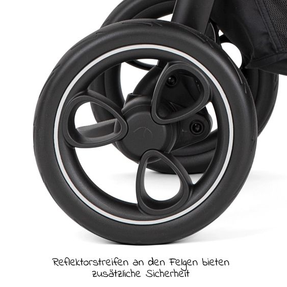 Joie Signature 2in1 Kombi-Kinderwagen-Set Litetrax bis 22 kg belastbar mit Schieber-Ablagefach, Babywanne Ramble, Adapter & Zubehör Paket - Pebble